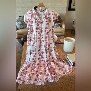 Chic Floral Maxi Dress in Pink and White